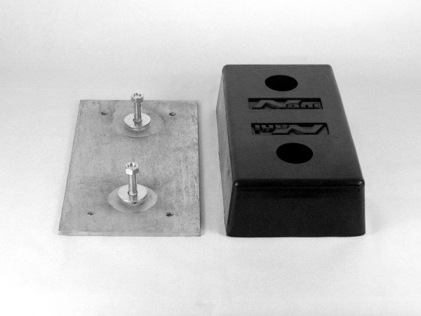 Mounting plate with rubber bumper